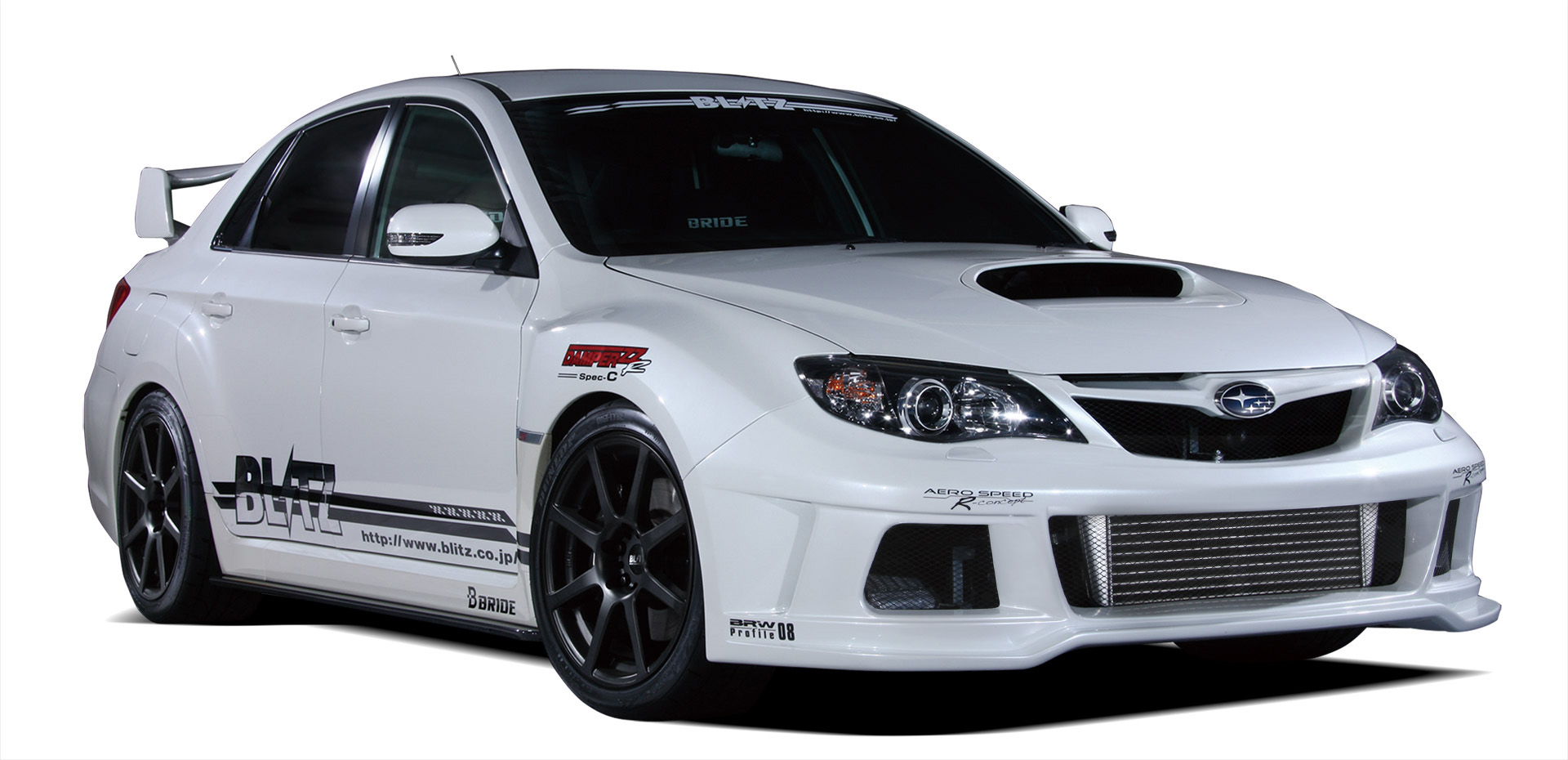 エアロスピ インプレッサWRX STI GVB/GVF エアロスピード Rコンセプト フロントバンパースポイラー デイライト無 塗装済み